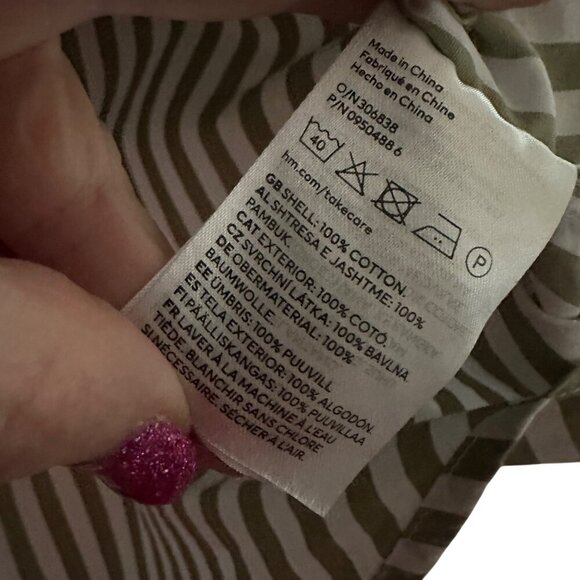 H&M Button Up Striped Poplin Regular Fit Shirt Mens Size Large Classic Modern - Picture 4 of 5